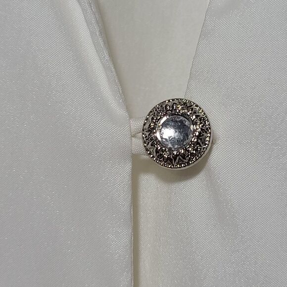 Victor Costa Vintage 70s Dimond White Cutout Shirt - Picture 10 of 11